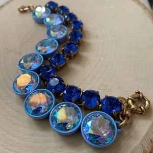 🔥EUC JCrew Brûlée Blue Layered Crystal Bracelet